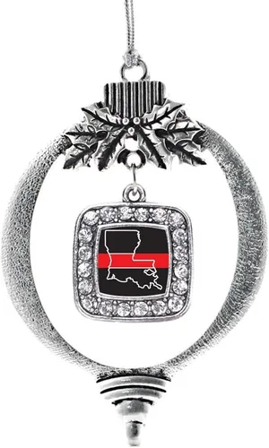Miniatura 201 de Inspired Silver - Nana púrpura - Adorno de Navidad plateado - Adorno cuadrado para árbol de Navidad con circonita cúbica - Decoración colgante