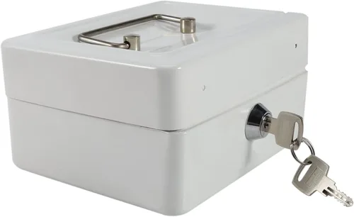 Miniatura 2 de Omabeta Mini caja para el hogar, 1 unidad, portátil, de acero, con cerradura para dinero en efectivo, tipo cerradura de llave, caja de seguridad