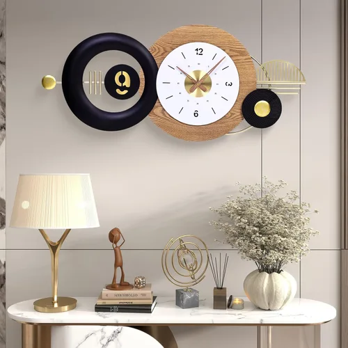 Miniatura 15 de Reloj de pared redondo de 10 pulgadas, funciona con pilas, de cuarzo, sin tictac, decorativo, analógico, para apartamento, sala de estar