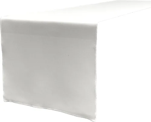 Miniatura 2 de LA Linen™ mantel de popelina de poliéster de 14 por 108 pulgadas Blanco P