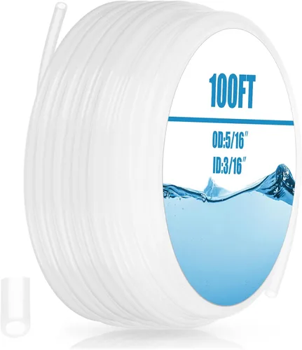 Miniatura 9 de Nuanchu Tubo de polietileno de 100 pies para pared, manguera translúcida blanca de grado alimenticio para agua, bomba de bebidas, cerveza casera