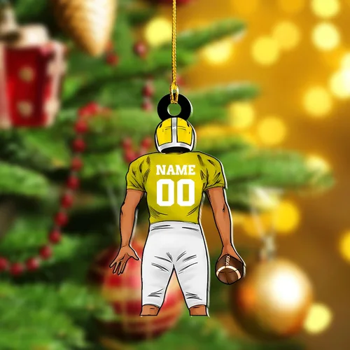 Miniatura 3 de Adornos de fútbol de Navidad personalizados, adornos de fútbol 2025 para árbol de Navidad, decoraciones navideñas acrílicas, adorno de jugador