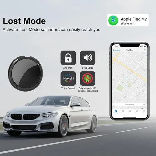 Miniatura 3 de Rastreador de coche compatible con Apple Find My (solo iOS), dispositivo de seguimiento GPS con funda magnética oculta, localizador antirrobo, sin