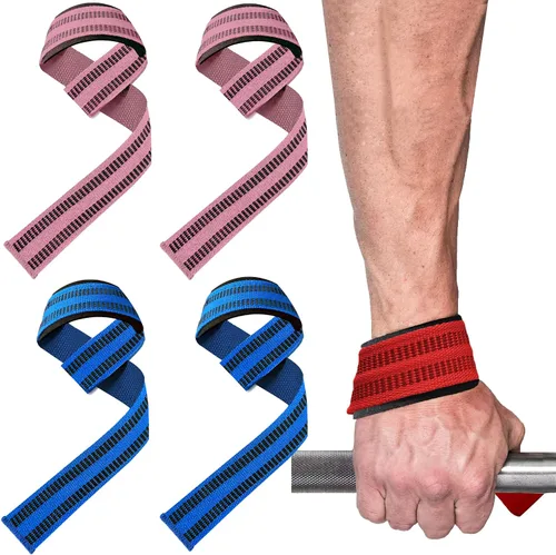 Miniatura 16 de Paquete de 4 correas de levantamiento para levantamiento de pesas, correas de elevación para entrenamiento de fuerza en el gimnasio, peso muerto