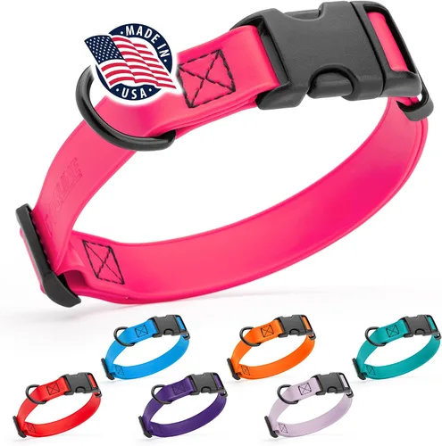 Miniatura 33 de Dogline Biothane - Collar impermeable para perro con hebilla de liberación rápida, resistente cincha de nailon recubierta con resistente y a prueba