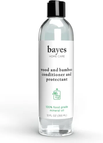 Bayes Aceite mineral de grado alimenticio para tabla de cortar, aceite mineral de grado alimenticio para bambú, teca y acondicionador y protector de