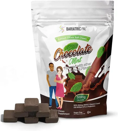 Miniatura 17 de BariatricPal Masticables suaves de citrato de calcio sin azúcar, 500 mg con probióticos (90 unidades) - Fresa Twist