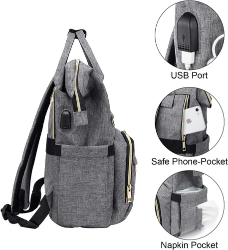Miniatura 5 de LOVEVOOK Mochila de enfermera para laptop para mujer con estuche para estetoscopio y puerto de carga USB, mochilas de viaje antirrobo, bolsa