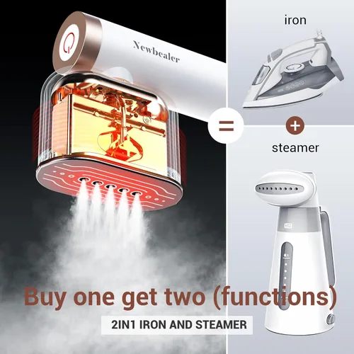 Miniatura 3 de Newbealer Vaporizadores de mano para ropa, 2 niveles de vapor, vapor horizontal y vertical, portátil para viajes y uso doméstico