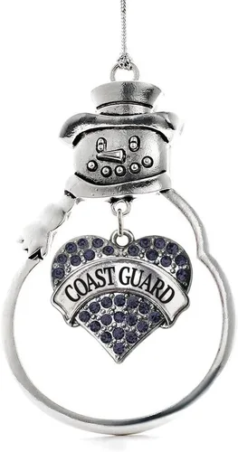Miniatura 38 de Inspired Silver - Fuerza Aérea - Adorno de Navidad plateado - Adorno de árbol de Navidad con colgante de corazón azul con circonita cúbica