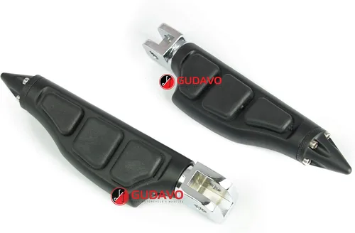 Miniatura 11 de Piernas delanteras o traseras de aluminio para motocicleta, pedal negro con soportes para Victory All Hammer (delantero (para piloto), estilo: 2