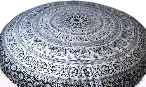 Miniatura 26 de CRAFT KALA Funda de Cojín Grande de Suelo Hippie Mandala Funda de Cojín de Meditación Funda de Puf Redondo Funda de Cojín Bohemia para el Suelo