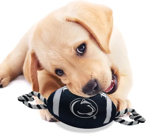 Miniatura 3 de NCAA Penn State Nittany Lions - Juguete de fútbol para perro, materiales de nailon de calidad resistente, cuerdas de tracción fuertes, chirriador