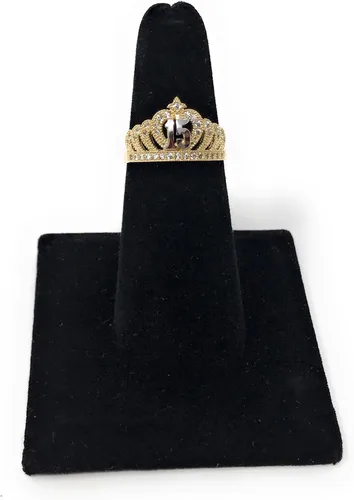Miniatura 4 de Ioka - Anillo de quinceañera de princesa de 15 años con circonita cúbica de oro macizo de 14 quilates