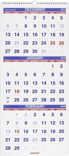 Miniatura 2 de AT-A-GLANCE Calendario de pared 2016, vertical, referencia de 3 meses, 14 meses, 12 x 27 pulgadas (PM11-28)