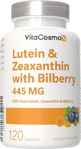 Luteína con zeaxantina, cápsulas veganas, 120 unidades, 40 mg de luteína + 4 mg de zeaxantina por porción, sin OMG, sin gluten