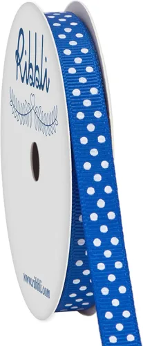 Miniatura 18 de Ribbli Cinta de grogrén para manualidades, carrete de 3/8 pulgadas, 10 yardas, narciso amarillo con puntos blancos, uso para envolver regalos