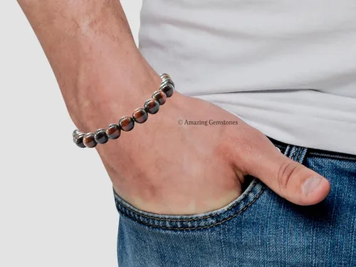Miniatura 176 de Amazing Gemstone Pulsera de cristal para mujeres y hombres, pulsera de cristal curativo de protección, pulsera elástica con cuentas de piedras