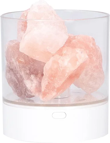 Garosa Mini lámpara de sal del Himalaya USB LED luz nocturna para dormitorio, oficina en casa, decoración de yoga con idea de regalo de sal colorida