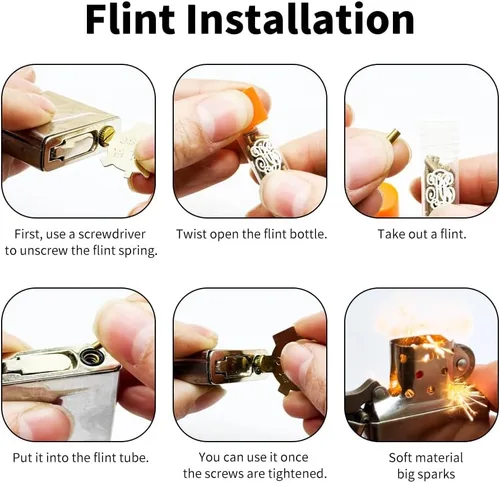 Miniatura 7 de 100 repuestos de pedernal para encendedores, accesorios universales para encendedores, se adapta a cremallera y a la mayoría de encendedores, rango