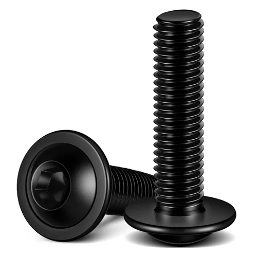 Miniatura 11 de Tornillos de cabeza de botón con brida M5 x 0.472 in, acero inoxidable 18-8 (304), totalmente roscado, unidad de enchufe Allen, 100 unidades plateado
