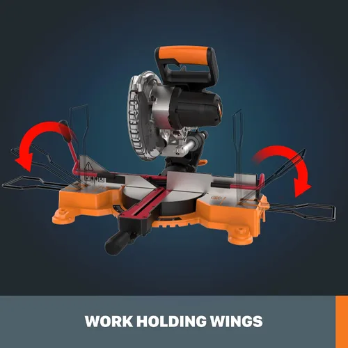 Miniatura 5 de WORX Sierra ingletadora compuesta deslizante inalámbrica de 20 V
