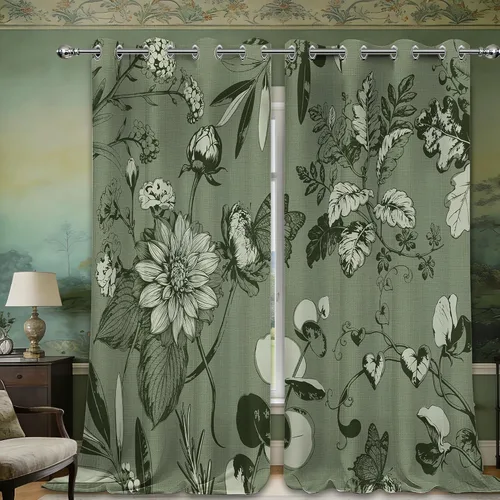 Miniatura 29 de Cortinas opacas negras y doradas, cortinas modernas de mediados de siglo para dormitorio, sala de estar, 63 pulgadas de largo, juego de 2 paneles