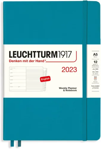 Miniatura 11 de LEUCHTTURM1917 - Agenda semanal y cuaderno mediano (A5) 2023 con folleto extra, rojo (1 de enero - 31 de diciembre de 2023)