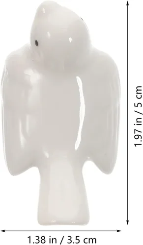 Miniatura 6 de Zerodeko Decoración de mesa de comedor de cerámica para palillos de pájaro, 6 piezas, lindo palillo en forma de pájaro, almohada soporte