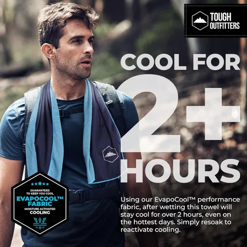 Miniatura 2 de Tough Outdoors Toallas de enfriamiento para cuello y cara, toalla de enfriamiento para el cuello para clima caliente, yoga, deportes, golf, sudor