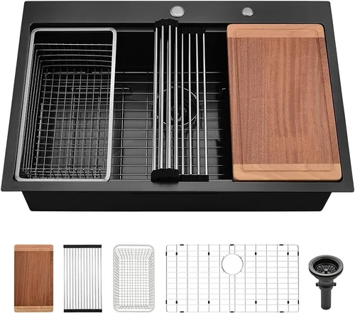Miniatura 13 de Fregadero de barra de 15 pulgadas In-VASOYO de 15 x 20 pulgadas, fregadero de cocina pequeño de barra húmeda, fregaderos de autocaravana de acero