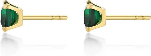 Miniatura 3 de Pendientes cuadrados de piedra preciosa de 0.157in de oro amarillo de 10 quilates