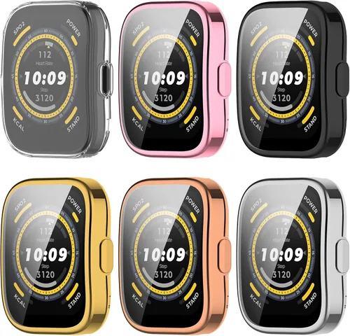 Funda protectora compatible con Amazfit Bip 5 Smart Watch, funda de TPU suave y ultradelgada, protector de pantalla para reloj inteligente Amazfit