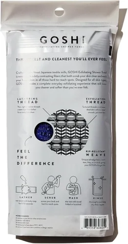 Miniatura 2 de GOSHI Toalla de ducha exfoliante – Depurador de cuerpo largo para acné de espalda, KP y piel suave – Tejido duradero resistente a desgarros, paño