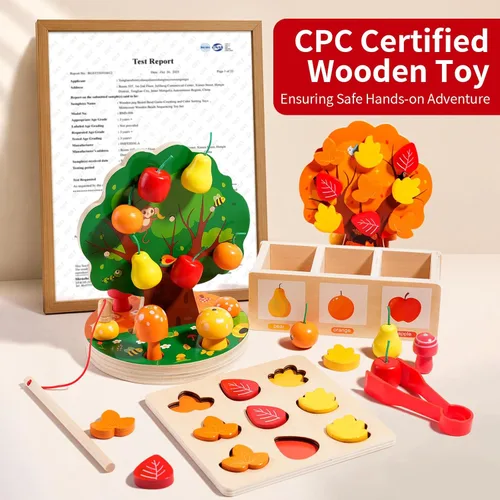 Miniatura 5 de INIFEIDALA Juguetes Montessori para niños de 3, 4, 5 y 6 años - Juguete sensorial de madera para niños pequeños - Rompecabezas de clasificación