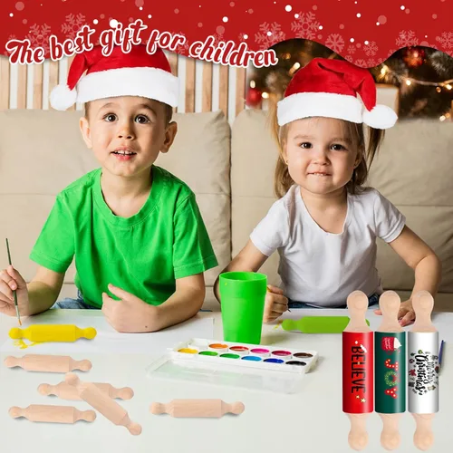 Miniatura 4 de 45 rodillos de madera para cocina larga para hornear masa pequeña para niños, pasta de fondant, pizza, manualidades y juego imaginativo
