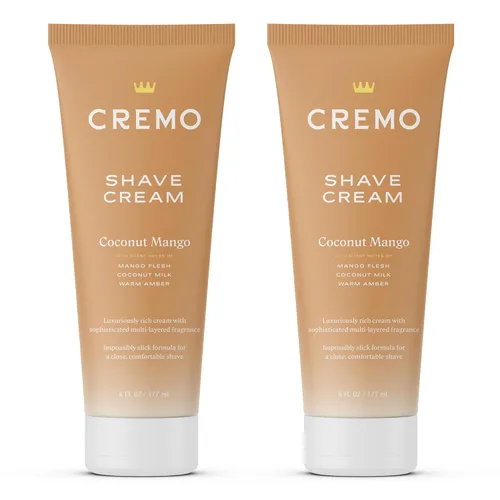 Cremo Crema de afeitar para mujeres para piel sensible, hidratante, coco y mango, crema de afeitado ultra-deslizante para mujeres, combate rasguños,