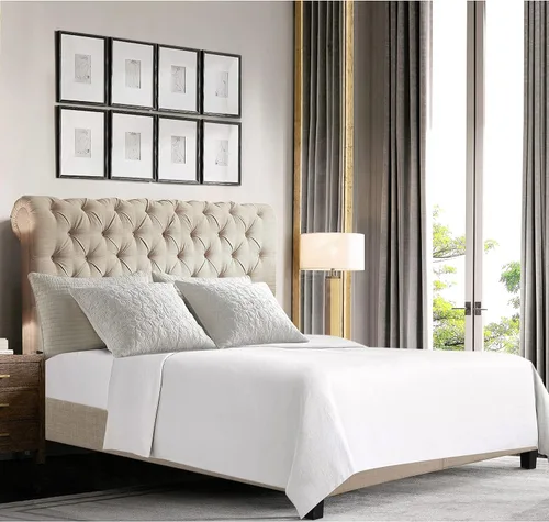 Miniatura 11 de Rosevera Rosina - Base de cama con cabecera ajustable, con cabecera ajustable, con cabecera enrollable de 32 pulgadas, fácil montaje, tamaño King