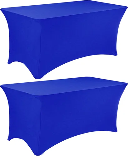 Miniatura 35 de Paquete de 2 manteles rectangulares de elastano de 6 pies, lavables, resistentes a las arrugas, para mesas plegables, bodas, fiestas, cumpleaños