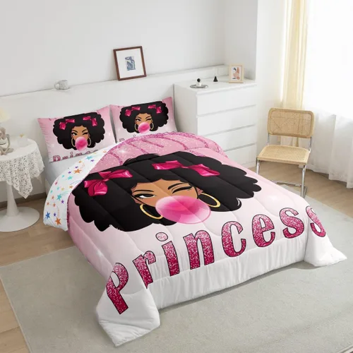 Miniatura 34 de Erosebridal Juego de edredón de sirena para niños, tamaño matrimonial, para niñas, ropa de cama de sirena brillante azul y rosa, juego de ropa