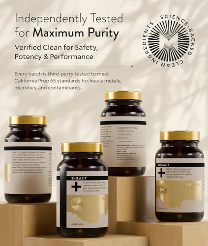 Miniatura 3 de Manna Vitality Shilajit+ Cápsulas Suplemento de resina Shilajit del Himalaya purificada de 1000 mg La más alta biodisponibilidad Energía