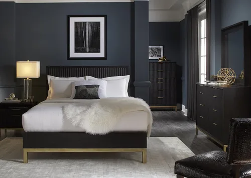 Miniatura 4 de Modus Furniture Cama de madera maciza, California King, Kentfield - roble negro a la deriva
