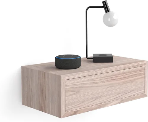 Miniatura 11 de Mobili Fiver, Mesita de Noche Flotante Riccardo, Madera de Fresno Negra, Fabricado en Italia
