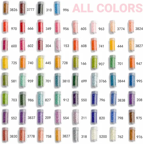 Miniatura 4 de Cuentas de Diamante Cuadradas de Resina 90000 piezas Con Contenedores de Almacenamiento para Kits de Pintura, 60 Colores de Brocas y Herramientas