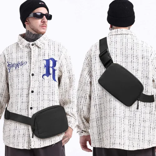 Miniatura 40 de Riñonera, bolsa para cinturón, correa ajustable ajustable de 40 pulgadas, para mujeres y hombres