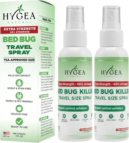 Miniatura 9 de Hygea Natural Spray de viaje natural extra fuerte para chinches y ácaros, tamaño aprobado por la TSA, apto para niños y mascotas, sin manchas
