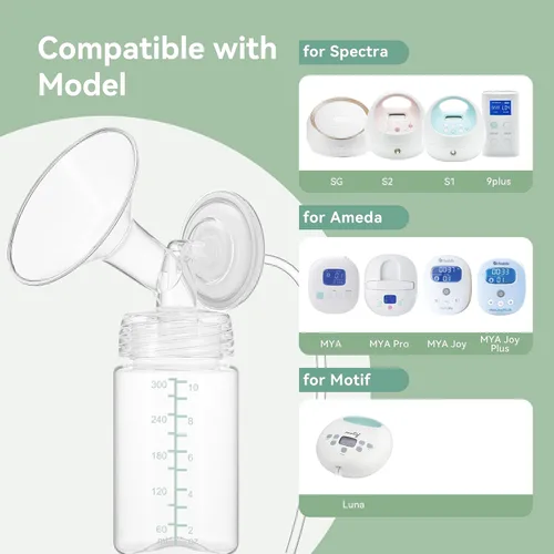 Miniatura 7 de Botella de almacenamiento de leche materna de 10 onzas, compatible con Momcozy Milk Cooler de 22 onzas y bombas Spectra, botellas de colección