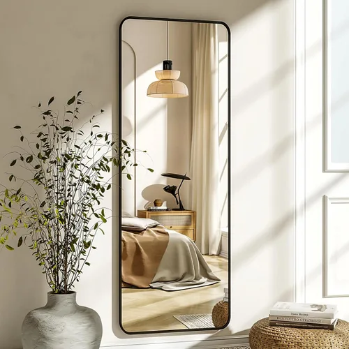 Miniatura 2 de XRAMFY Espejo rectangular de cuerpo completo de 56 x 21 pulgadas, con soporte para colgar en la pared, para dormitorio, sala de estar, dormitorio