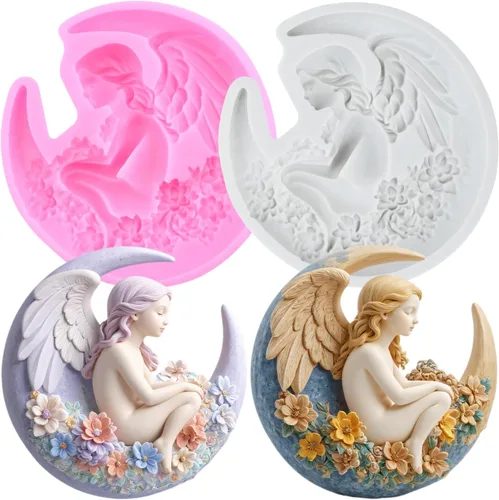 Miniatura 15 de Angel Baby - Moldes de silicona para decoración de pasteles, decoración de cupcakes, pasta de chicle de chocolate, juego de 4