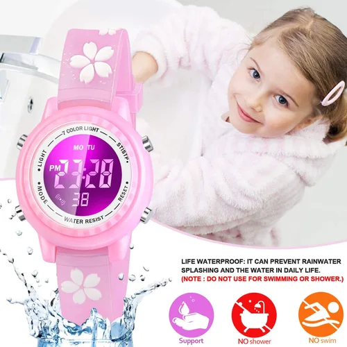 Miniatura 32 de Relojes LED impermeables para niños con alarma, juguetes para niños, regalos para niñas de 3 a 10 años